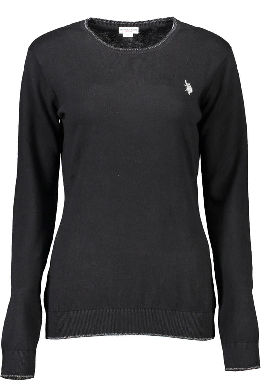 Elegant Crew-Neck Sweater with Logo Embroidery