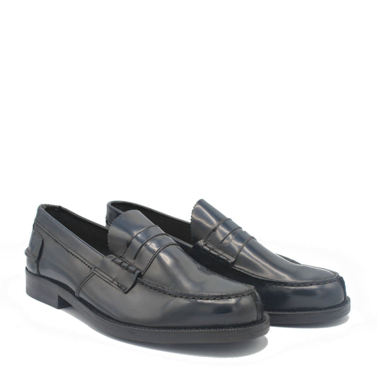 Elegant Blue Calf Leather Loafers