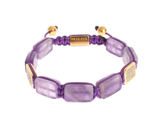 Dazzling Diamond Gold-Plated Amethyst Bracelet