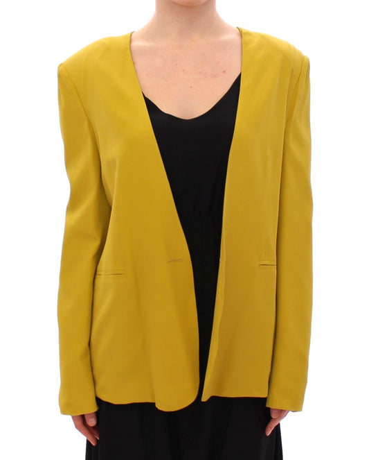 Elegant Mustard Silk Blend Jacket