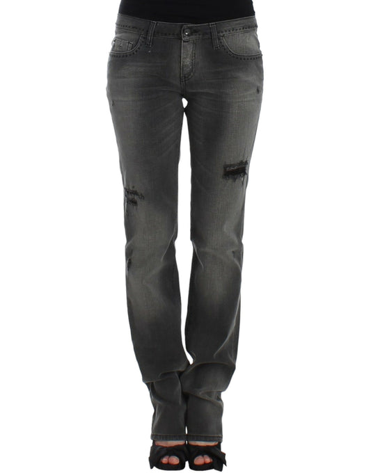 Gray straight leg jeans