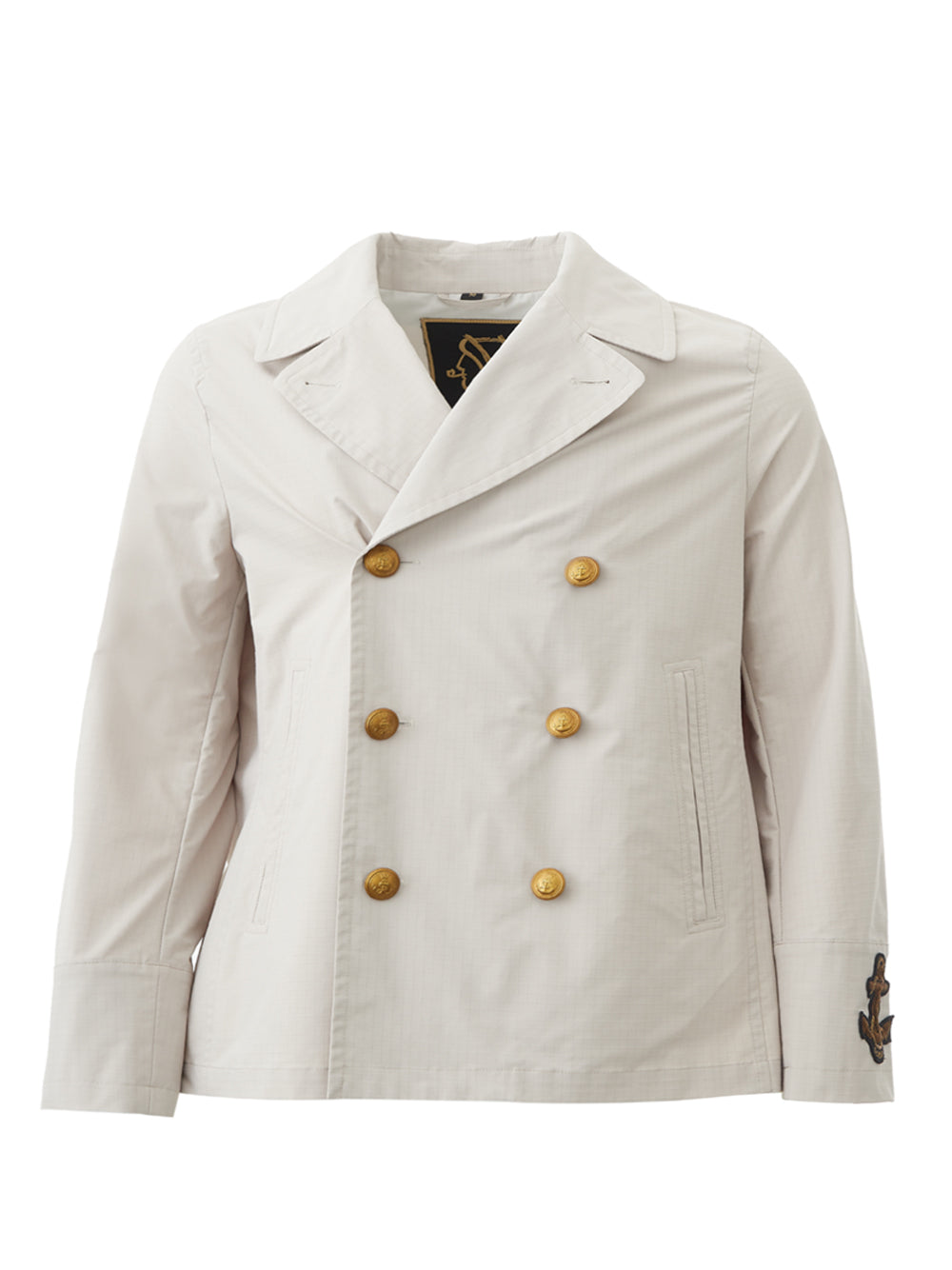 Chic Beige Honeycomb Peacoat Jacket