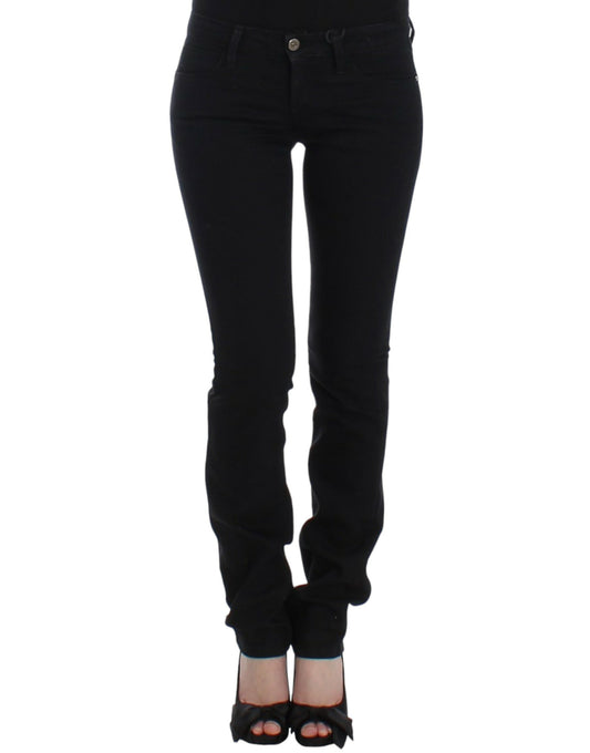 Black straight leg jeans