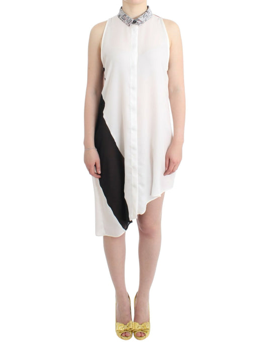 White shirt assymetric hem dress