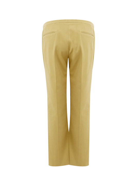 Chic Yellow Cotton Chino Trousers