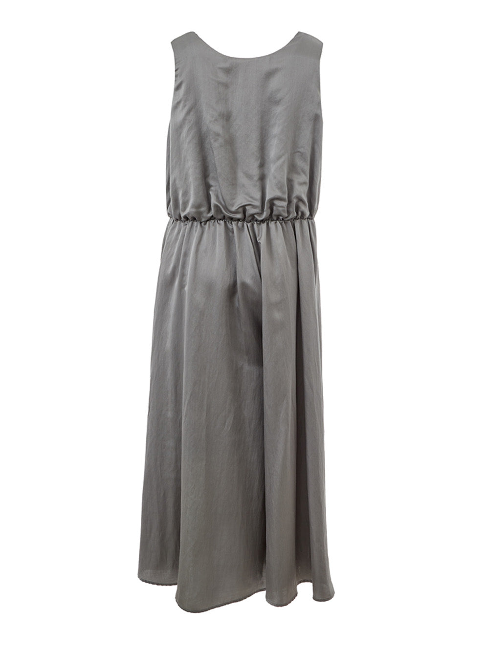 Elegant Silk Grey Dungarees Dress