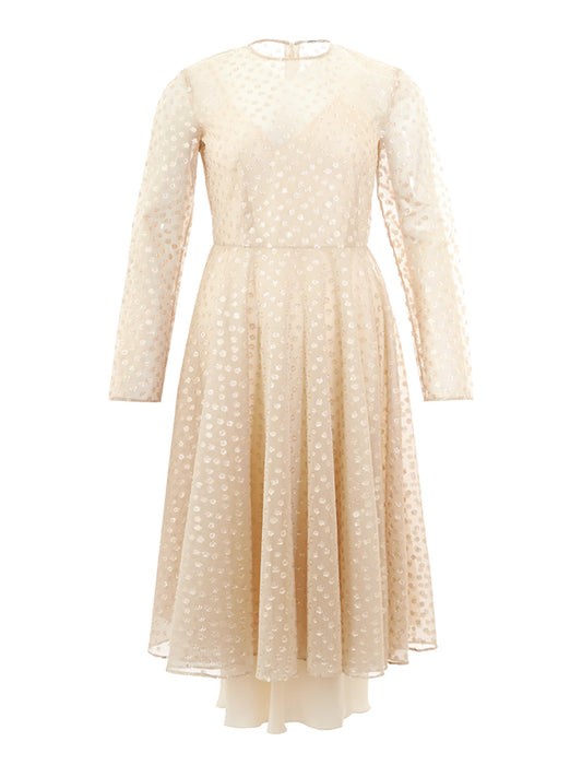 Ivory Elegance: Embellished Tulle Dress