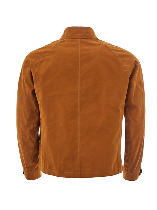 Elegant Tobacco Bomber Jacket in Eco Leather