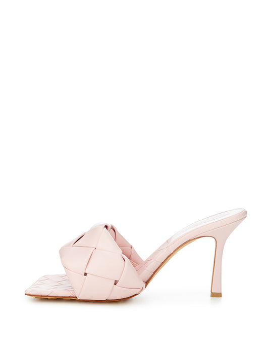 Elegant Pink Leather Sandal Mules