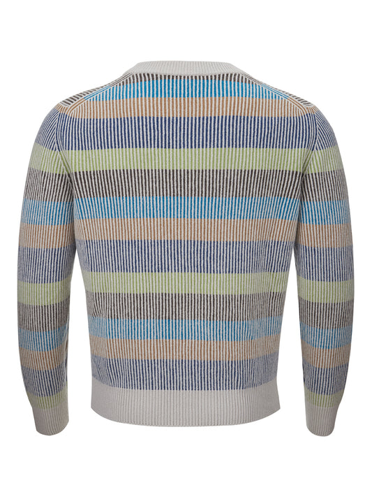 Multicolor Cashmere Round Neck Sweater