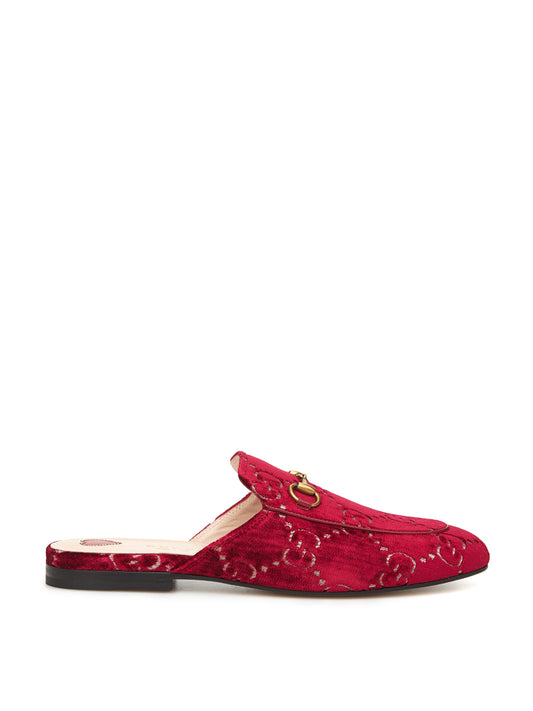 Elegant Red Velvet Slip-On Flats