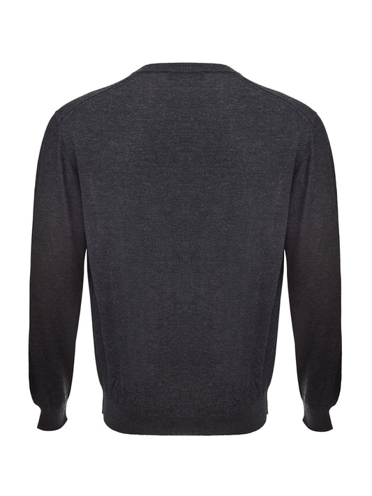 Italian Cashmere V-Neck Sweater - Dark Grey