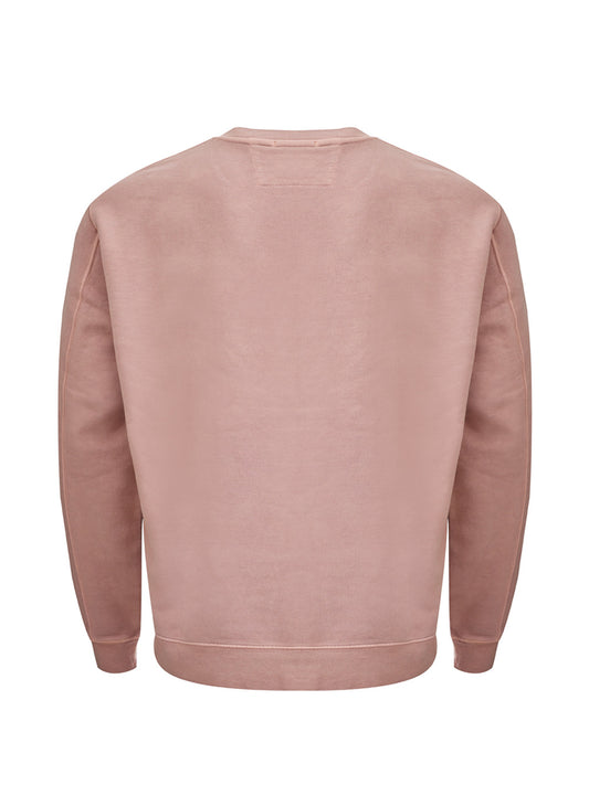 Powder Pink Embroidered Logo Cotton Sweatshirt