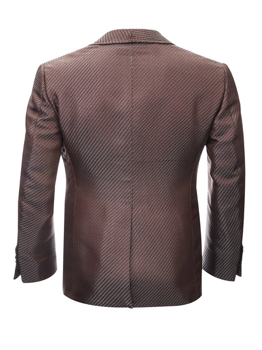 Elegant Bronze Silk Smoking Jacket