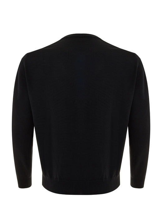 Elegant Black Wool Jumper - Italian Classic