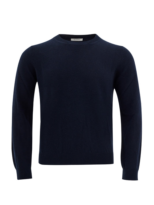 Elegant Cashmere Blend Blue Jumper