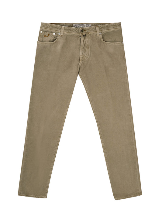 Exclusive Beige Cotton Jeans For Men