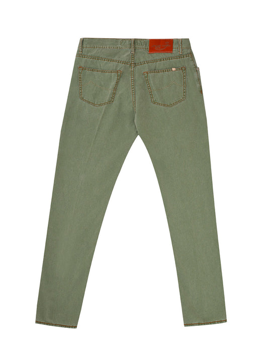 Elegant Washed Green Regular Fit Jeans