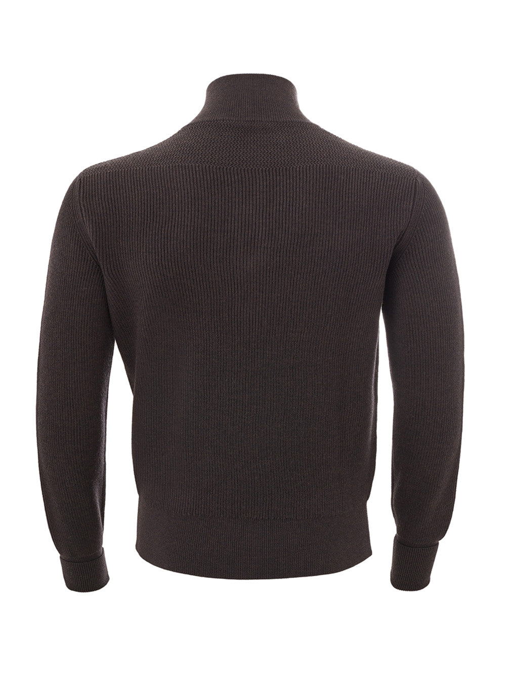 Italian Wool Turtleneck Jumper in Rich Brown