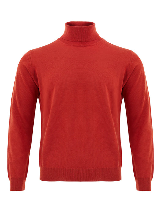 Exquisite Red Turtleneck Wool Jumper