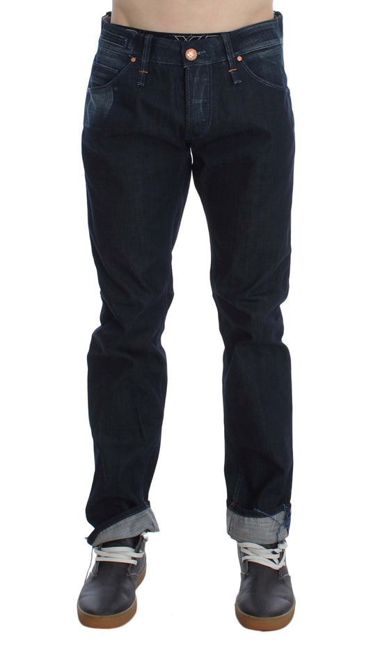 Elegant Straight Fit Blue Denim Jeans