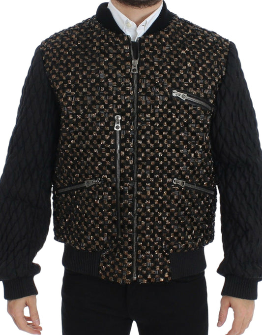 Black Sequined Goatskin Jacket