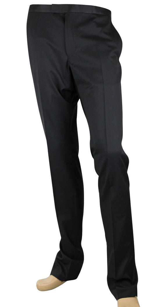 Men's Skinny Black Wool Evening Dress Pant