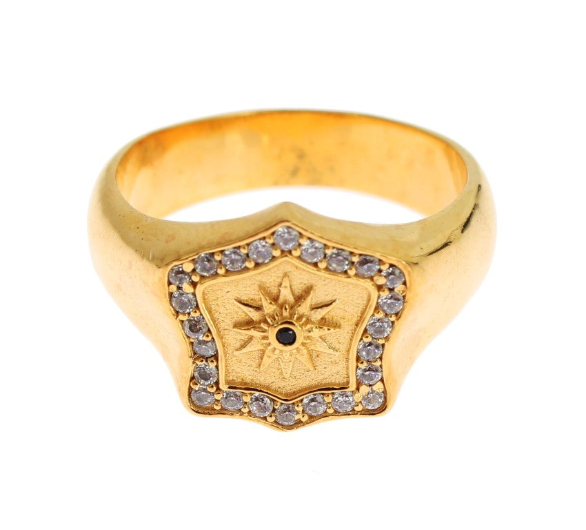 Elegant Men's Gold Plated Silver Ring