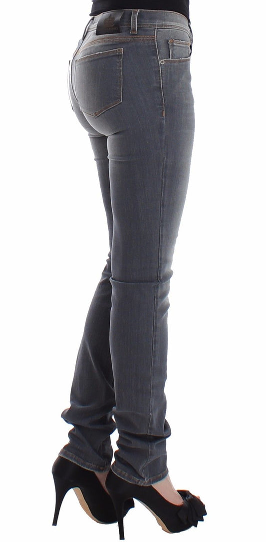 Chic Gray Slim-Fit Skinny Jeans