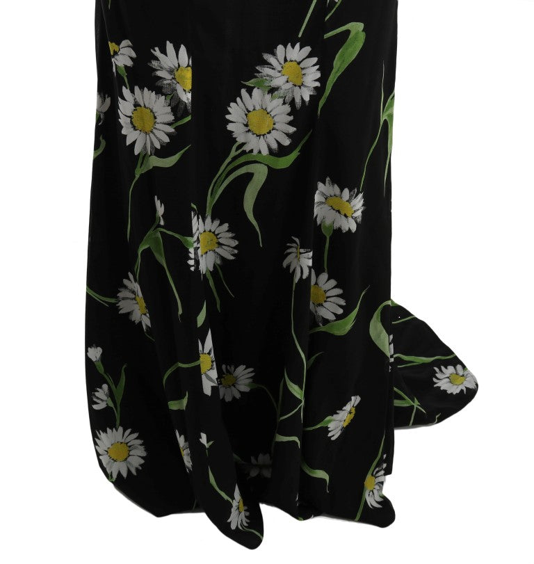 Sunflower Print Full Length Sheath Dress