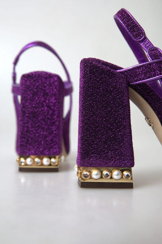 Elegant Purple Ankle Strap Heels