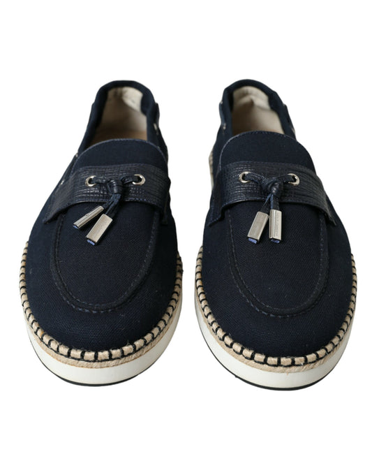 Navy Blue Slip On Men Moccasin Loafers Shoes