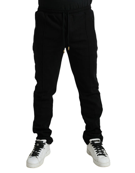 Black Cotton Blend Jogger Sweatpants Pants