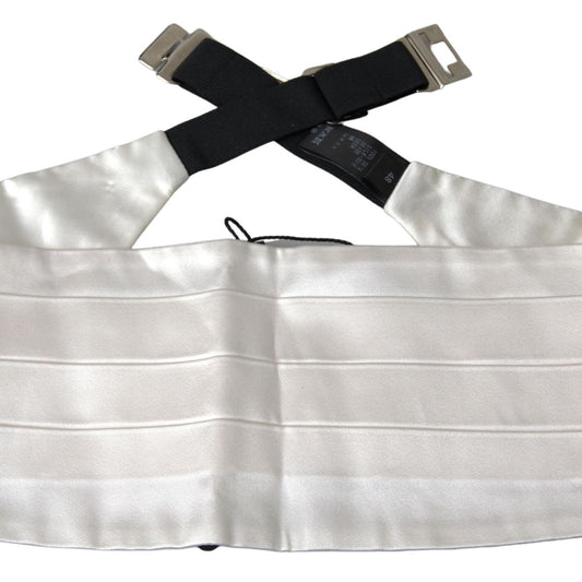 Elegant White Silk Cummerbund