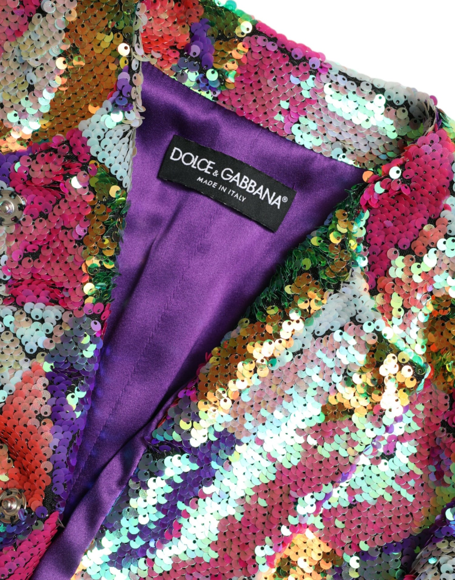 Multicolor Polyester Sequined Coat Jacket