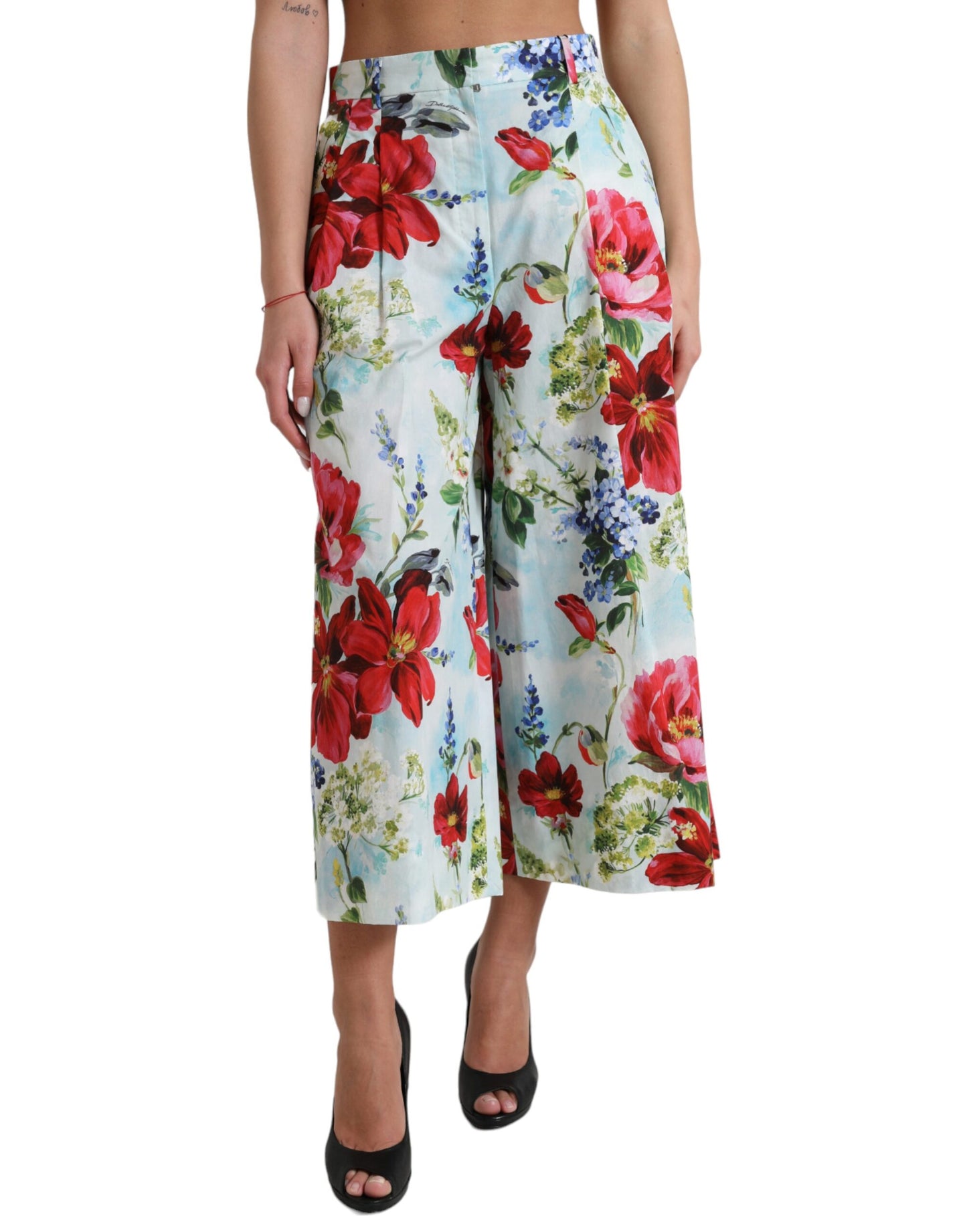 Multicolor Floral High Waist Wide Leg Pants