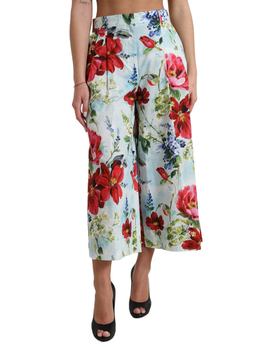 Multicolor Floral High Waist Wide Leg Pants