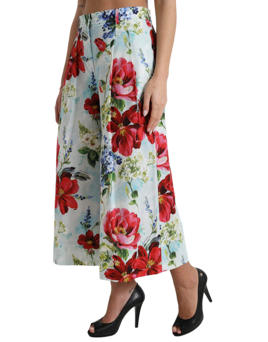 Multicolor Floral High Waist Wide Leg Pants