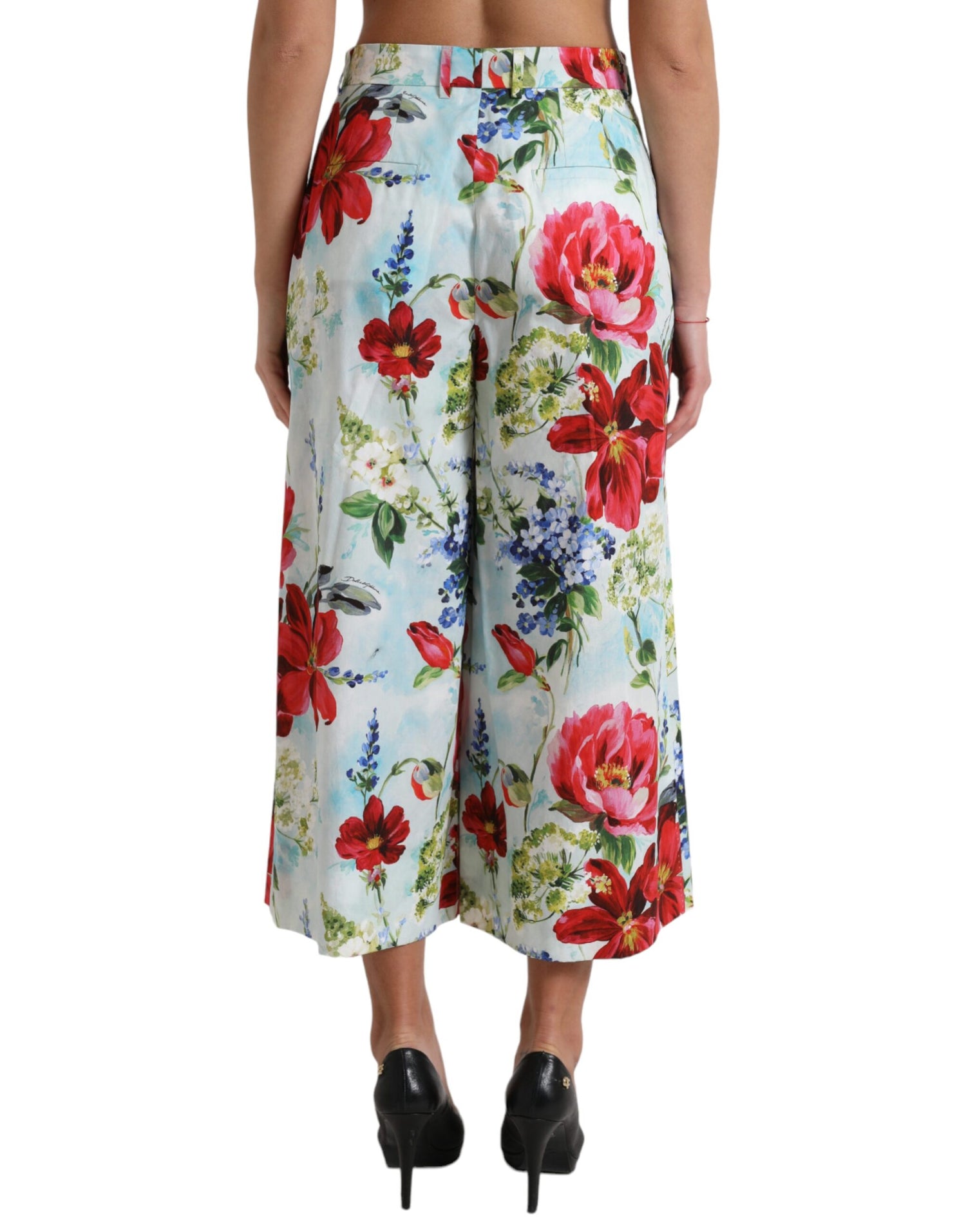 Multicolor Floral High Waist Wide Leg Pants