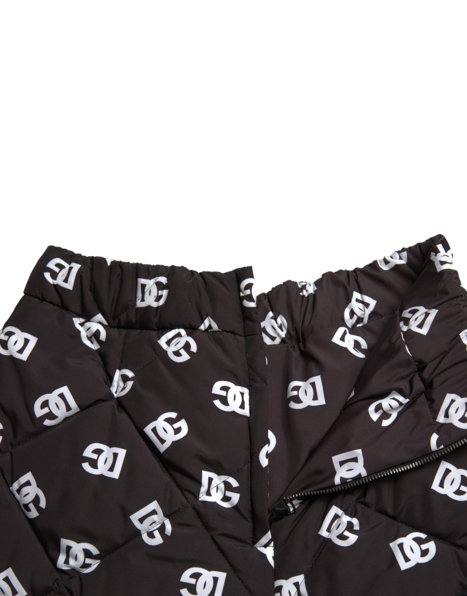 Black Nylon Logo High Waist Bermuda Shorts