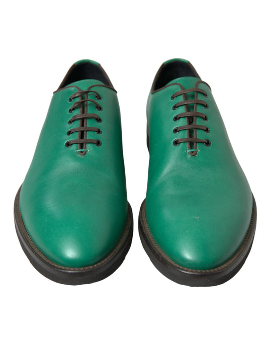 Green Leather Lace Up Oxford Dress Shoes