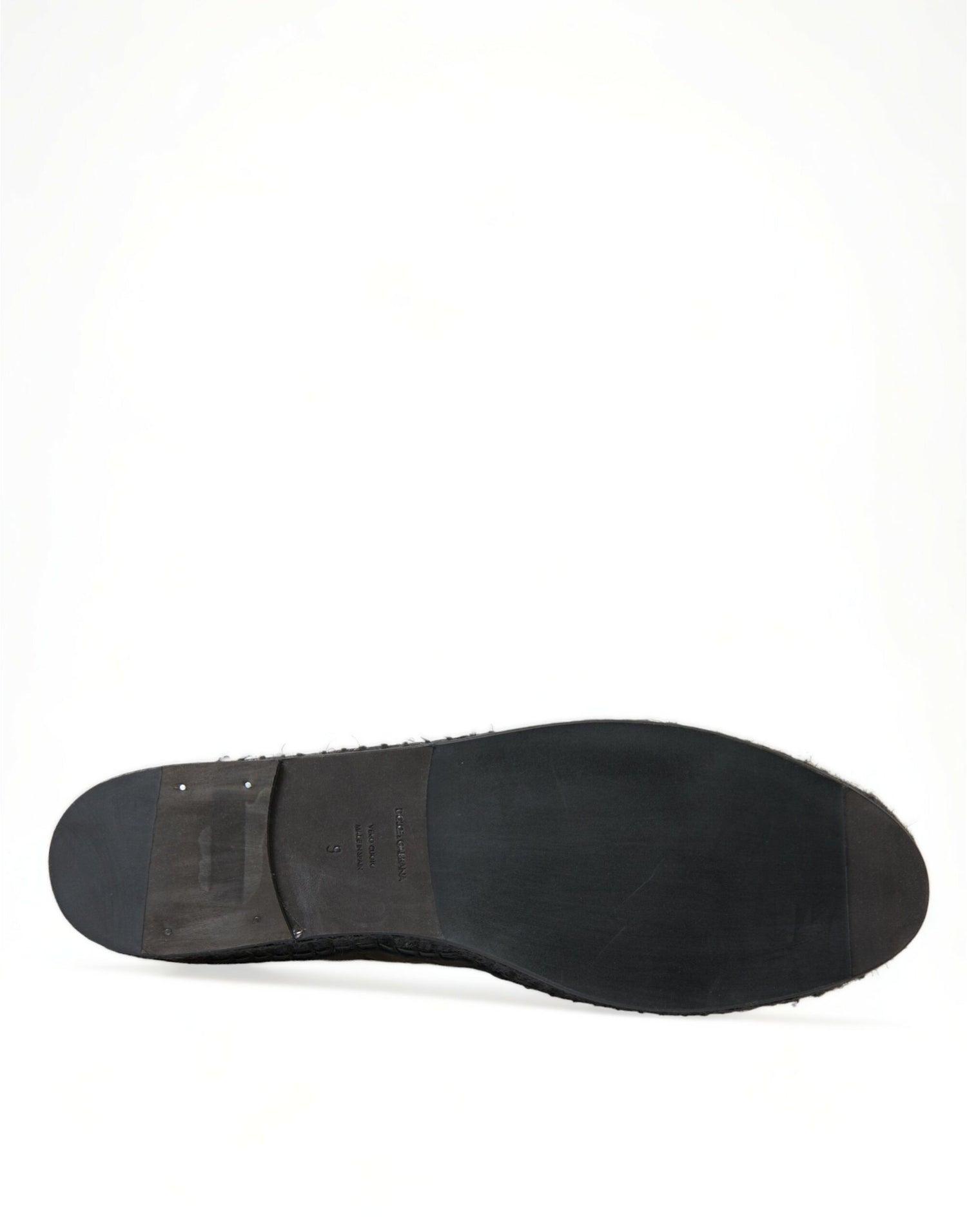 Black Exotic Leather Espadrilles Slip On Shoes