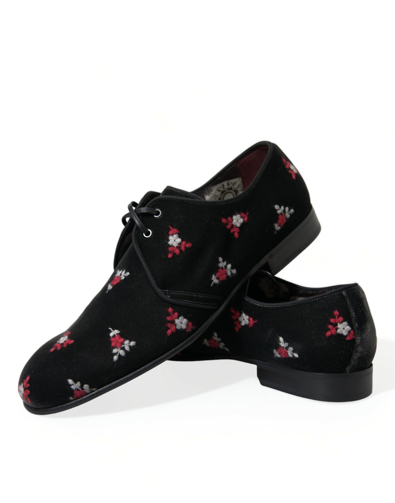 Black Floral Velvet Formal Dress Shoes