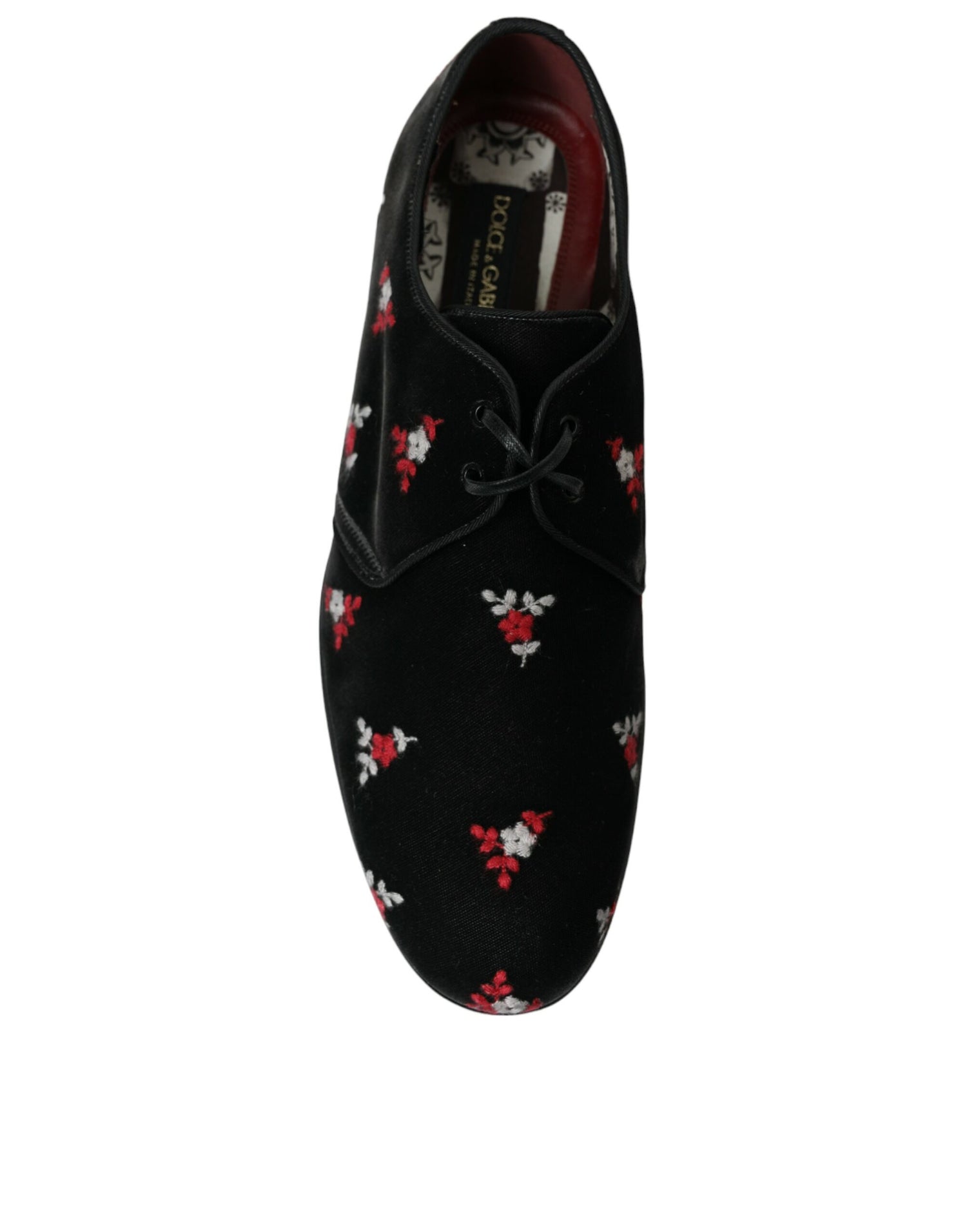 Black Floral Velvet Formal Dress Shoes