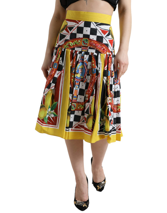 Elegant High Waist A-Line Midi Skirt