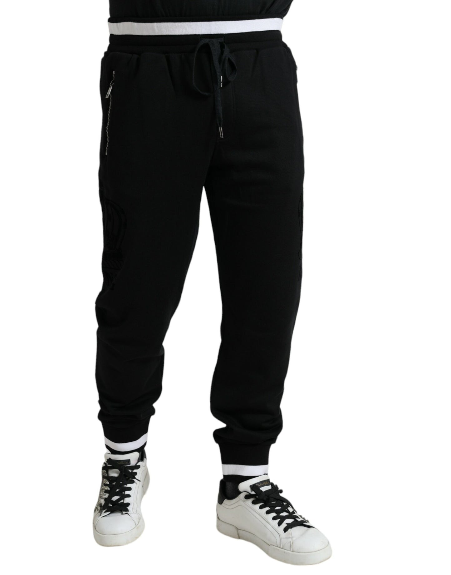 Black Cotton Logo Sweatpants Jogging Pants