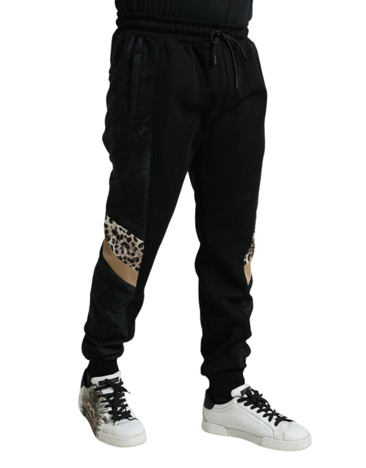 Black Cotton Slim Stretch Jogger Pants