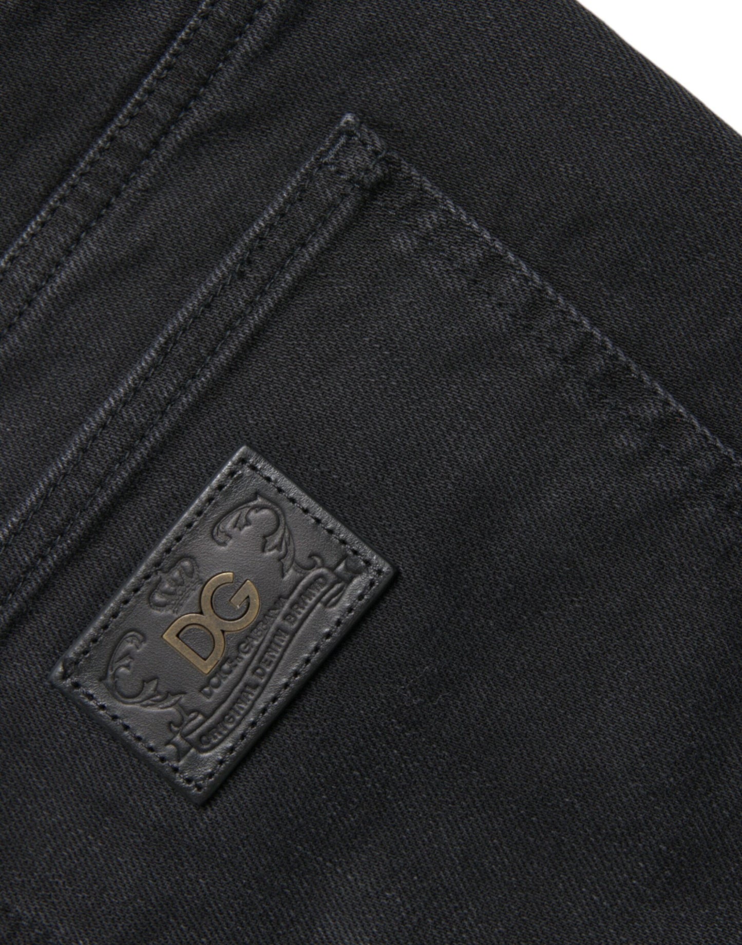 Black Cotton Stretch Bermuda Denim Shorts