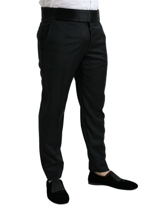 Black Wool Slim Fit Formal Trouser Dress Pants