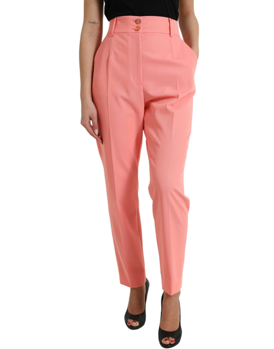 Pink High Waist Tapered Women Pants